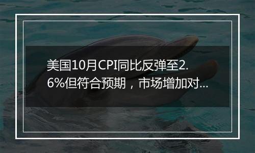 美国10月CPI同比反弹至2.6%但符合预期，市场增加对美联储12月降息的押注