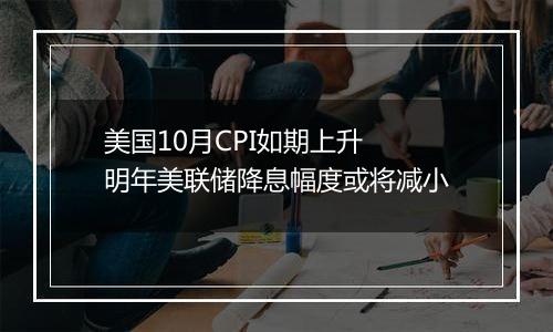 美国10月CPI如期上升 明年美联储降息幅度或将减小