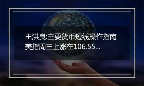 田洪良:主要货币短线操作指南 美指周三上涨在106.55之下遇阻