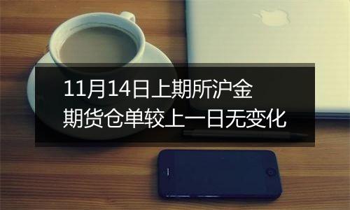 11月14日上期所沪金期货仓单较上一日无变化