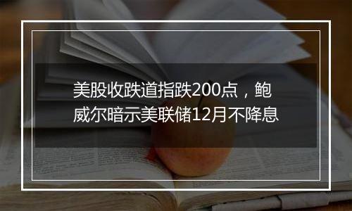 美股收跌道指跌200点，鲍威尔暗示美联储12月不降息