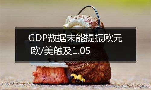 GDP数据未能提振欧元 欧/美触及1.05