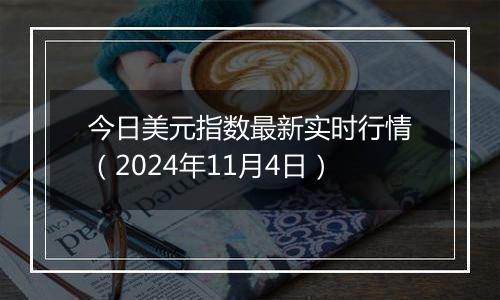 今日美元指数最新实时行情（2024年11月4日）