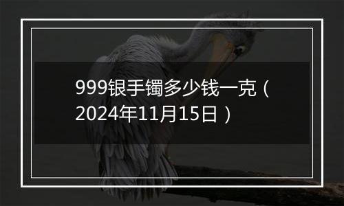 999银手镯多少钱一克（2024年11月15日）