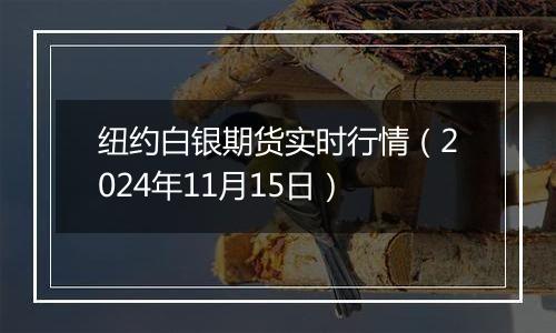 纽约白银期货实时行情（2024年11月15日）