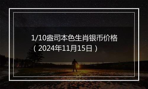 1/10盎司本色生肖银币价格（2024年11月15日）