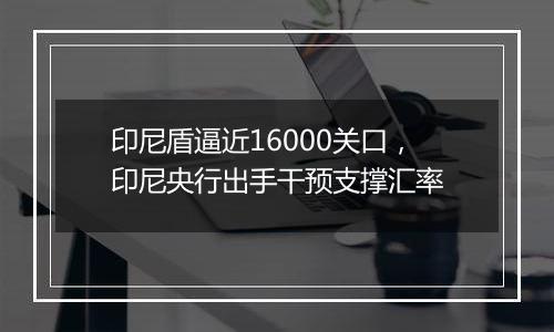 印尼盾逼近16000关口，印尼央行出手干预支撑汇率