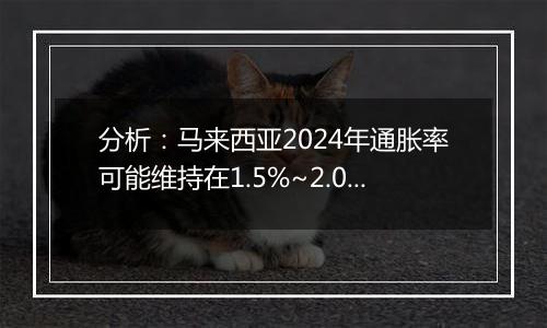 分析：马来西亚2024年通胀率可能维持在1.5%~2.0%之间