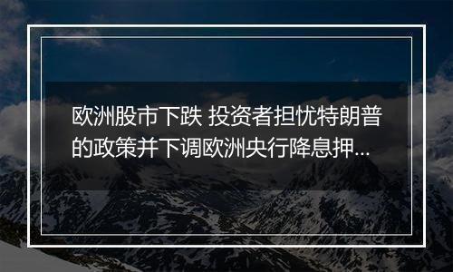 欧洲股市下跌 投资者担忧特朗普的政策并下调欧洲央行降息押注