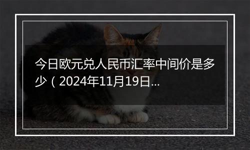 今日欧元兑人民币汇率中间价是多少（2024年11月19日）