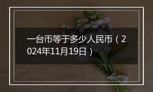 一台币等于多少人民币（2024年11月19日）