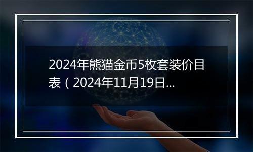 2024年熊猫金币5枚套装价目表（2024年11月19日）