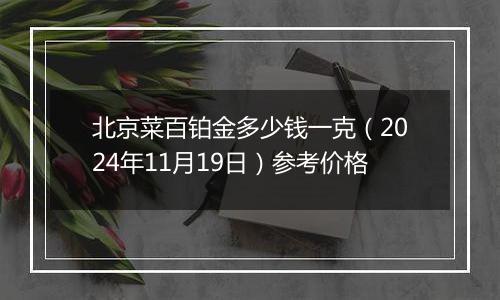 北京菜百铂金多少钱一克（2024年11月19日）参考价格