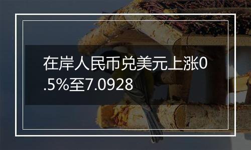 在岸人民币兑美元上涨0.5%至7.0928