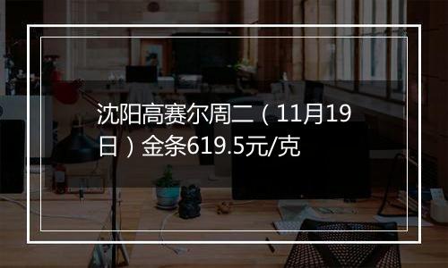 沈阳高赛尔周二（11月19日）金条619.5元/克