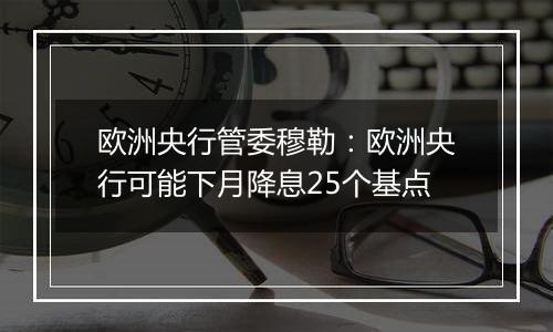 欧洲央行管委穆勒：欧洲央行可能下月降息25个基点