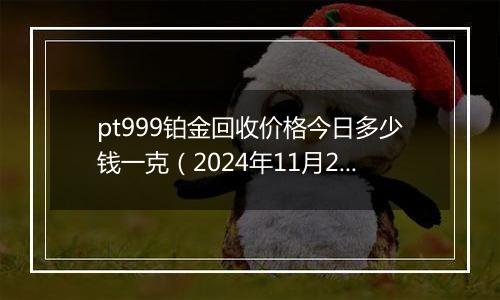 pt999铂金回收价格今日多少钱一克（2024年11月20日）