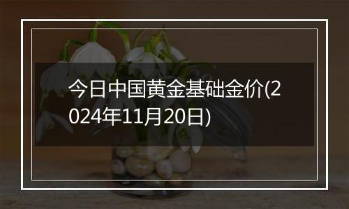 今日中国黄金基础金价(2024年11月20日)