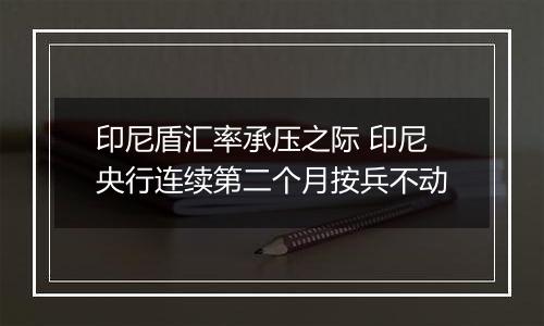 印尼盾汇率承压之际 印尼央行连续第二个月按兵不动