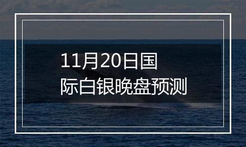 11月20日国际白银晚盘预测