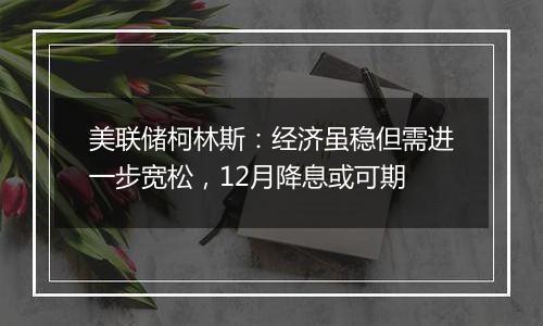 美联储柯林斯：经济虽稳但需进一步宽松，12月降息或可期