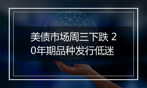 美债市场周三下跌 20年期品种发行低迷