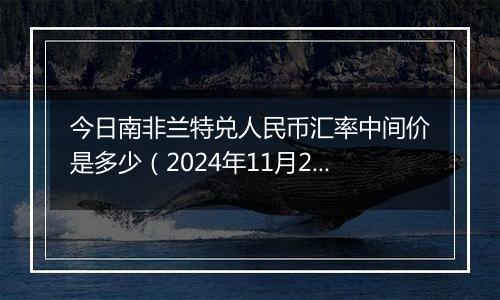 今日南非兰特兑人民币汇率中间价是多少（2024年11月21日）