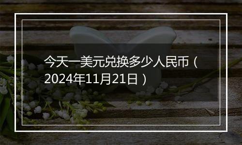 今天一美元兑换多少人民币（2024年11月21日）