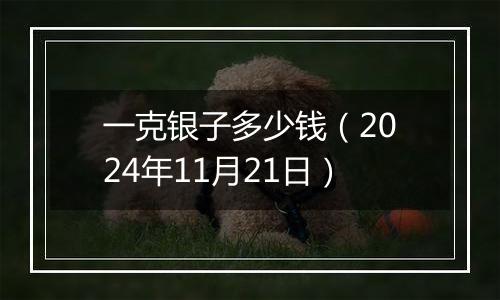 一克银子多少钱（2024年11月21日）