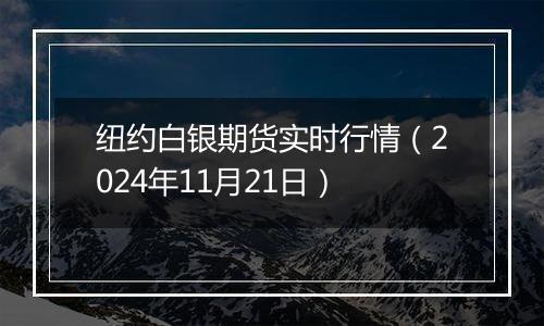 纽约白银期货实时行情（2024年11月21日）