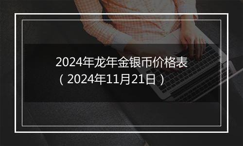 2024年龙年金银币价格表（2024年11月21日）