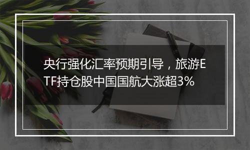 央行强化汇率预期引导，旅游ETF持仓股中国国航大涨超3%