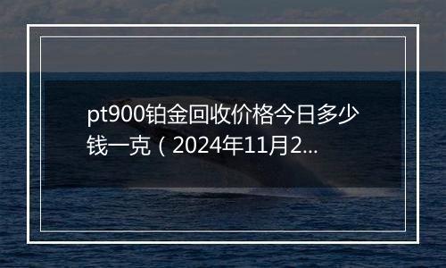 pt900铂金回收价格今日多少钱一克（2024年11月22日）