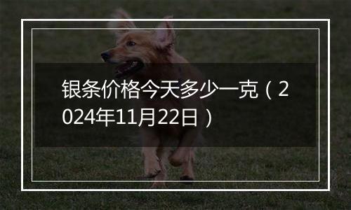 银条价格今天多少一克（2024年11月22日）