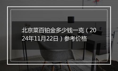 北京菜百铂金多少钱一克（2024年11月22日）参考价格