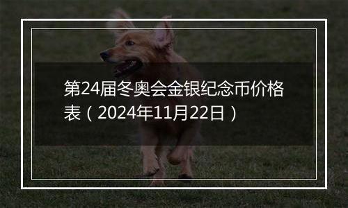 第24届冬奥会金银纪念币价格表（2024年11月22日）