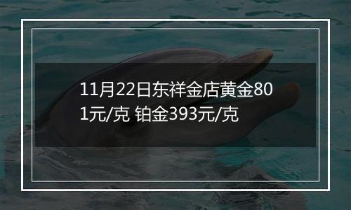 11月22日东祥金店黄金801元/克 铂金393元/克