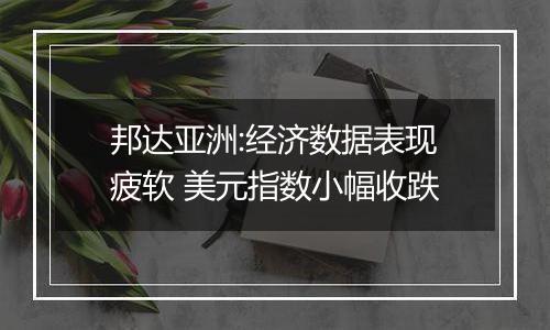 邦达亚洲:经济数据表现疲软 美元指数小幅收跌