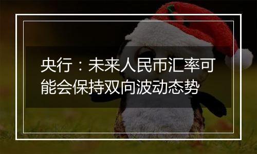 央行：未来人民币汇率可能会保持双向波动态势