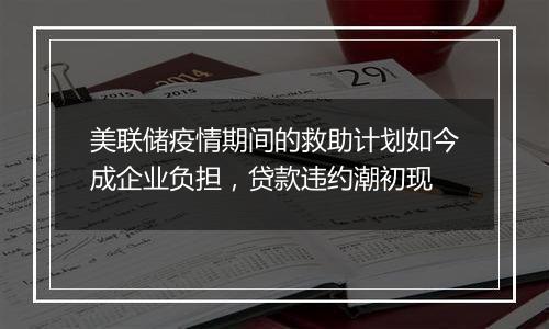 美联储疫情期间的救助计划如今成企业负担，贷款违约潮初现