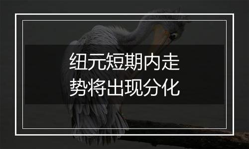 纽元短期内走势将出现分化