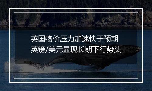 英国物价压力加速快于预期 英镑/美元显现长期下行势头