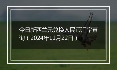 今日新西兰元兑换人民币汇率查询（2024年11月22日）