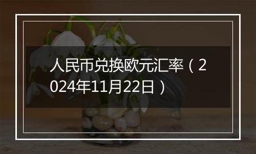 人民币兑换欧元汇率（2024年11月22日）