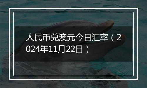 人民币兑澳元今日汇率（2024年11月22日）