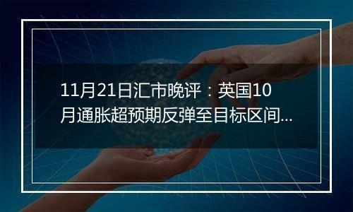 11月21日汇市晚评：英国10月通胀超预期反弹至目标区间内 英镑/美元维持在1.265附近