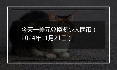 今天一美元兑换多少人民币（2024年11月21日）