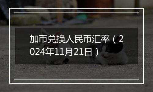 加币兑换人民币汇率（2024年11月21日）