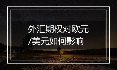 外汇期权对欧元/美元如何影响