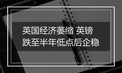 英国经济萎缩 英镑跌至半年低点后企稳